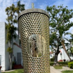 NWT Starbucks 24oz Studded Metallic Gold 2023 Holiday Tumbler (SOLD OUT)